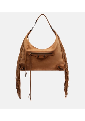 Balenciaga Le City Medium suede shoulder bag