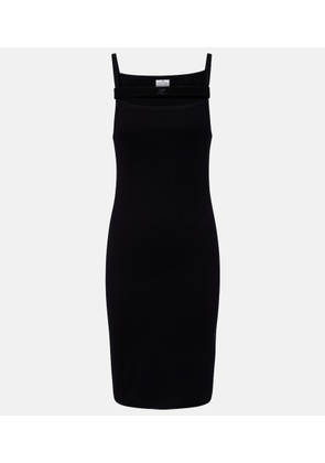 Courreges Ribbed-knit cotton jersey midi dress