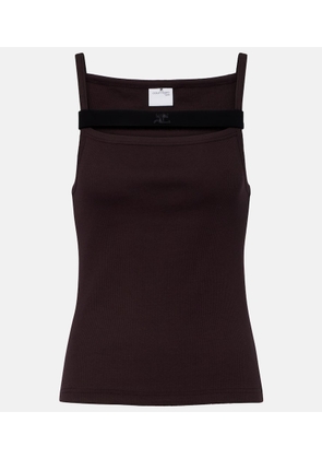 Courreges Ribbed-knit cotton tank top