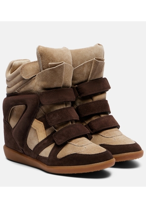 Isabel Marant Bekett leather and suede wedge sneakers