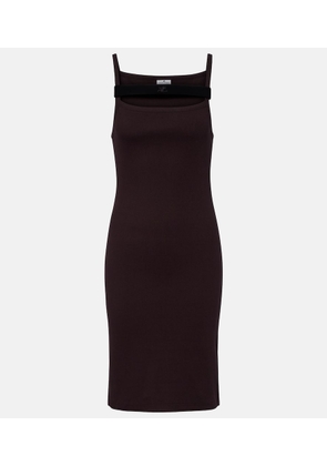 Courreges Ribbed-knit cotton jersey midi dress