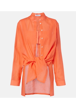 Alaia Layered cotton and linen shirt