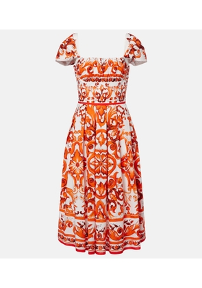 Dolce&Gabbana Majolica printed cotton poplin midi dress