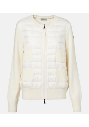 Moncler Tricot down-paneled virgin wool cardigan