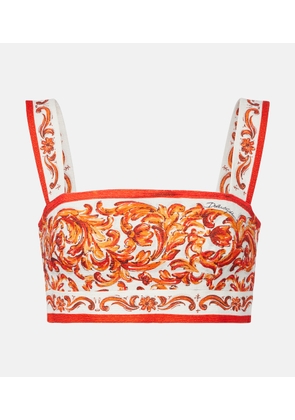 Dolce&Gabbana Majolica printed crop top