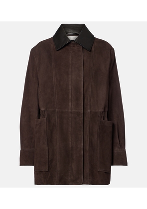 Nour Hammour Grange leather-trimmed suede jacket