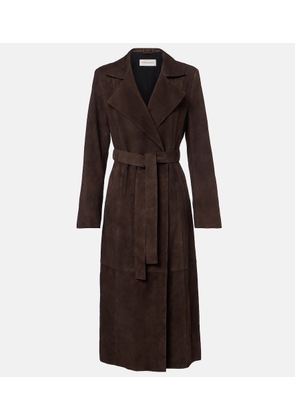 Nour Hammour Winona belted suede wrap coat