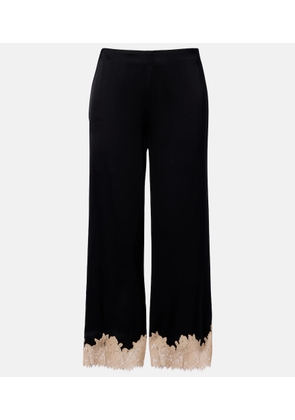 Rixo Marcela lace-trimmed wide-leg pants