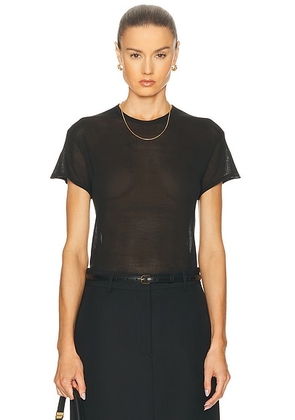 Toteme Silk Tee in Black - Black. Size M (also in XS, S, L).