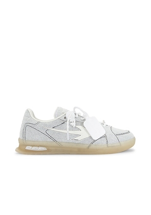 OFF-WHITE Denim End Of Play Sneakers in White - Grey. Size 45 (also in 41, 42, 43, 46).