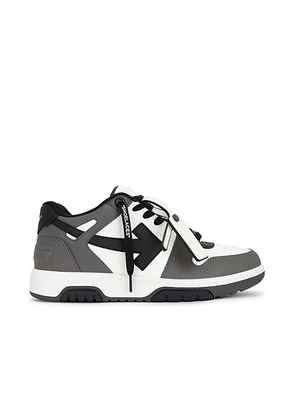 OFF-WHITE Out Of Office Calf Leather Sneaker in Dark Grey - Grey. Size 46 (also in 41, 42, 43, 44, 45).