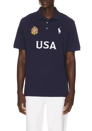 Polo Ralph Lauren Short Sleeve USA Mesh Polo in Newport Navy - Navy. Size XXL/2X (also in S, M, L, XL/1X).
