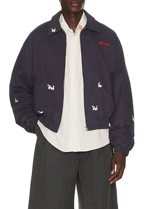 Carne Bollente Hareington Horny Jacket in Navy - Blue. Size M (also in L, XL/1X).
