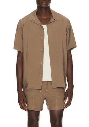 NN07 Hank Short Sleeve Shirt 5971 in Clay Mirage - Brown. Size XL/1X (also in S, M, XXL/2X).