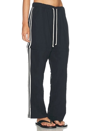 DONNI. The Nylon Zip Pant in Jet - Black. Size XS (also in S, M, L).