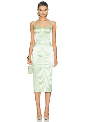 Dolce & Gabbana Bustier Midi Dress in Powder Sea Green - Green. Size 42 (also in 40).