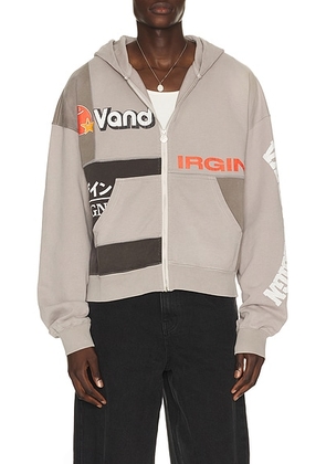 VANDYTHEPINK Paneled Zip Up Hoodie in Grey - Grey. Size M (also in XS, S, L, XL/1X).