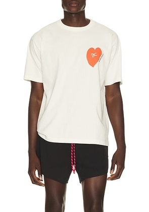 District Vision Run in Love Tee in Vintage White - White. Size XL/1X (also in S, M, L).