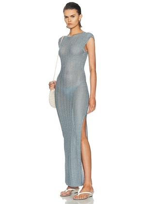 La Porte Nell Dress in Dusty Blue - Baby Blue. Size L (also in XS, S, M).