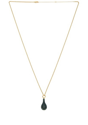 Toteme Medium Jade Drop Necklace in Dark Green & Gold - Green. Size all.