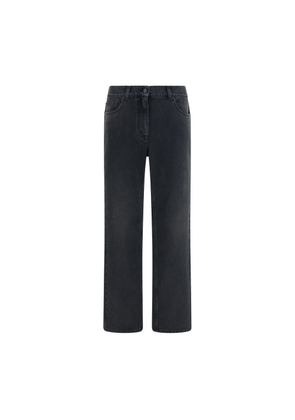 The Row Black Cotton Straight-Leg Jeans - W23