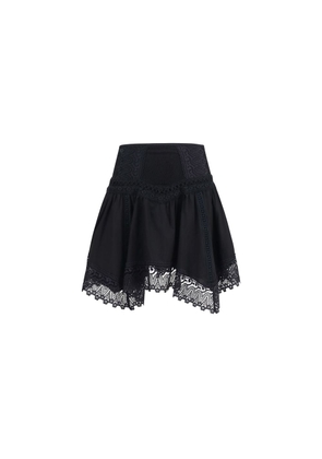 Charo Ruiz Black Cotton Mini Skirt - M