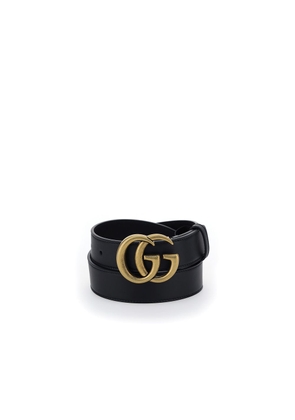 Gucci Black Calf Leather Bos Taurus Regular Belt - 115 cm / 46 Inches