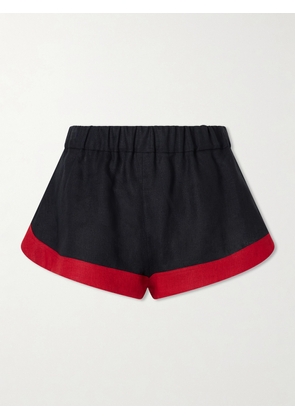 LIBEROWE - Stella Tiered Linen Shorts - Black - x small,small,medium,large,x large
