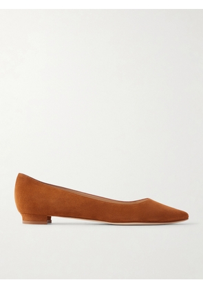Manolo Blahnik - Bb Suede Ballet Flats - Brown - IT35,IT36,IT36.5,IT37,IT37.5,IT38,IT38.5,IT39,IT39.5,IT40,IT40.5,IT41,IT41.5,IT42