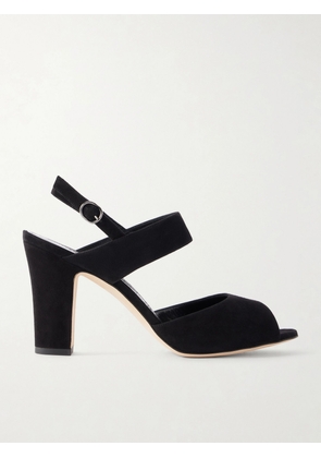 Manolo Blahnik - Khiko 90 Suede Slingback Sandals - Black - IT36,IT36.5,IT37,IT37.5,IT38,IT38.5,IT39,IT39.5,IT40,IT40.5,IT41,IT41.5,IT42