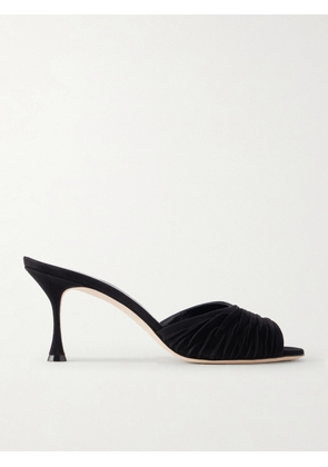 Manolo Blahnik - Pirua 70 Suede Mules - Black - IT36,IT36.5,IT37,IT37.5,IT38,IT38.5,IT39,IT39.5,IT40,IT40.5,IT41,IT41.5,IT42
