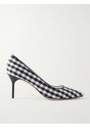 Manolo Blahnik - Bb 70 Checked Woven Pumps - Black - IT36,IT36.5,IT37,IT37.5,IT38,IT38.5,IT39,IT39.5,IT40,IT40.5,IT41,IT41.5,IT42