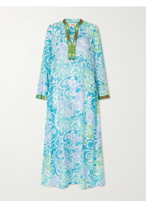 Emporio Sirenuse - Jenna Printed Silk Coverup - Blue - IT38,IT40,IT42,IT44,IT46,IT48,IT50