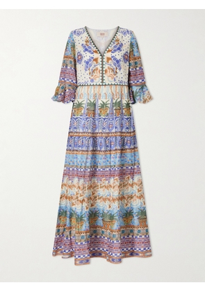 Emporio Sirenuse - Bella Pleated Printed Cotton Maxi Dress - Multi - IT38,IT40,IT42,IT44,IT46,IT48,IT50