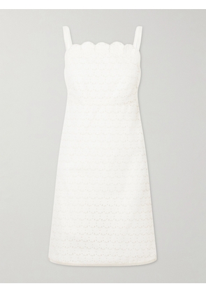 Valentino Garavani - Mossi Broderie Anglaise Cotton Mini Dress - Neutrals - IT36,IT38,IT40,IT42,IT44