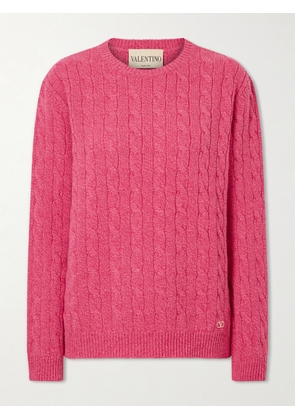 Valentino Garavani - Cable-knit Virgin Wool Sweater - Pink - xx small,x small,small,medium,large,x large