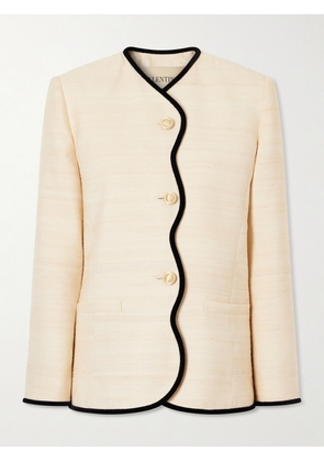Valentino Garavani - Silk And Linen-blend Canvas Jacket - Neutrals - IT36,IT38,IT40,IT42,IT44,IT46
