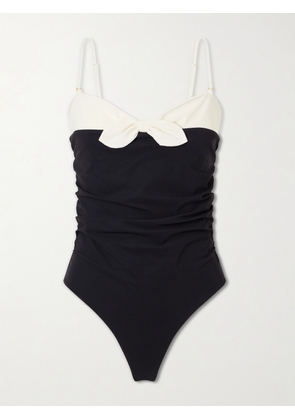 Valentino Garavani - Two-tone One-piece Swimsuit - Black - x small,small,medium,large,x large