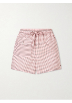 Valentino Garavani - Checked Cotton-poplin Shorts - Pink - IT36,IT38,IT40,IT42,IT44,IT46