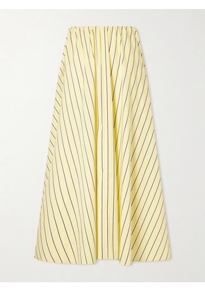 STAUD - Milano Striped Cotton-blend Maxi Skirt - Yellow - x small,small,medium,large,x large