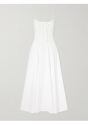STAUD - Margi Cotton-blend Midi Dress - White - US00,US0,US2,US4,US6,US8,US10,US12,US14