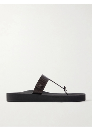 CHRISTEN - Edge Lizard-effect Leather Flip Flops - Brown - IT36,IT37,IT37.5,IT38,IT38.5,IT39,IT39.5,IT40,IT41,IT42