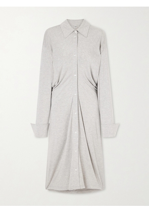 TOTEME - Slouch Draped Jersey Midi Dress - Gray - xx small,x small,small,medium,large,x large