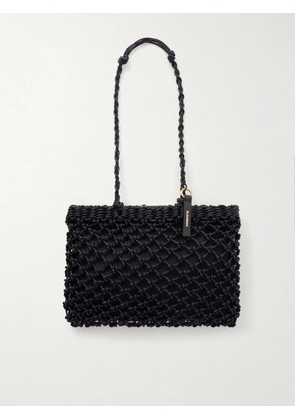 Jil Sander - Tangle Net Satin And Cotton Cord Shoulder Bag - Black - One size