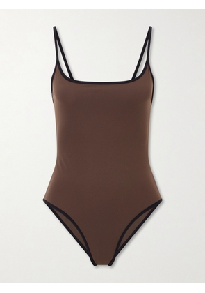 TOTEME - Two-tone Swimsuit - Brown - xx small,x small,small,medium,large,x large