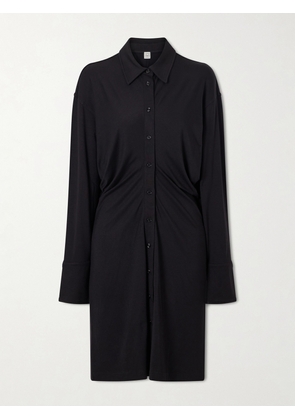 TOTEME - Slouch Draped Jersey Midi Dress - Black - xx small,x small,small,medium,large,x large