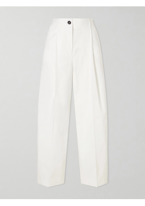 TOTEME - Pleated Cotton Wide-leg Trousers - White - DK32,DK34,DK36,DK38,DK40,DK42