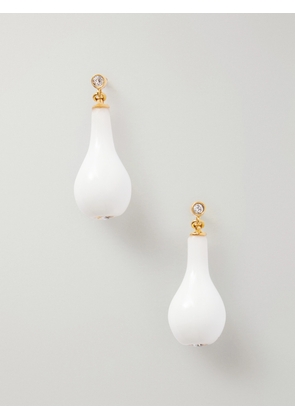TOTEME - Drop Crystal-embellished Gold-plated Earrings - White - One size
