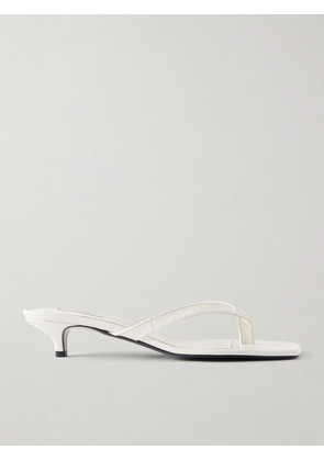 TOTEME - Naplack Leather Thong Sandals - Neutrals - IT36,IT37,IT38,IT39,IT40,IT41