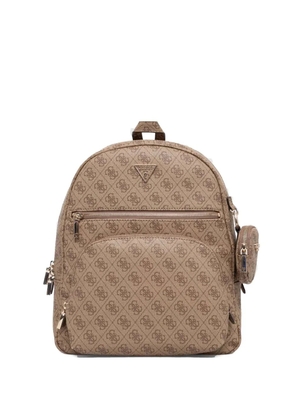 GUESS USA logo-pattern backpack - Brown